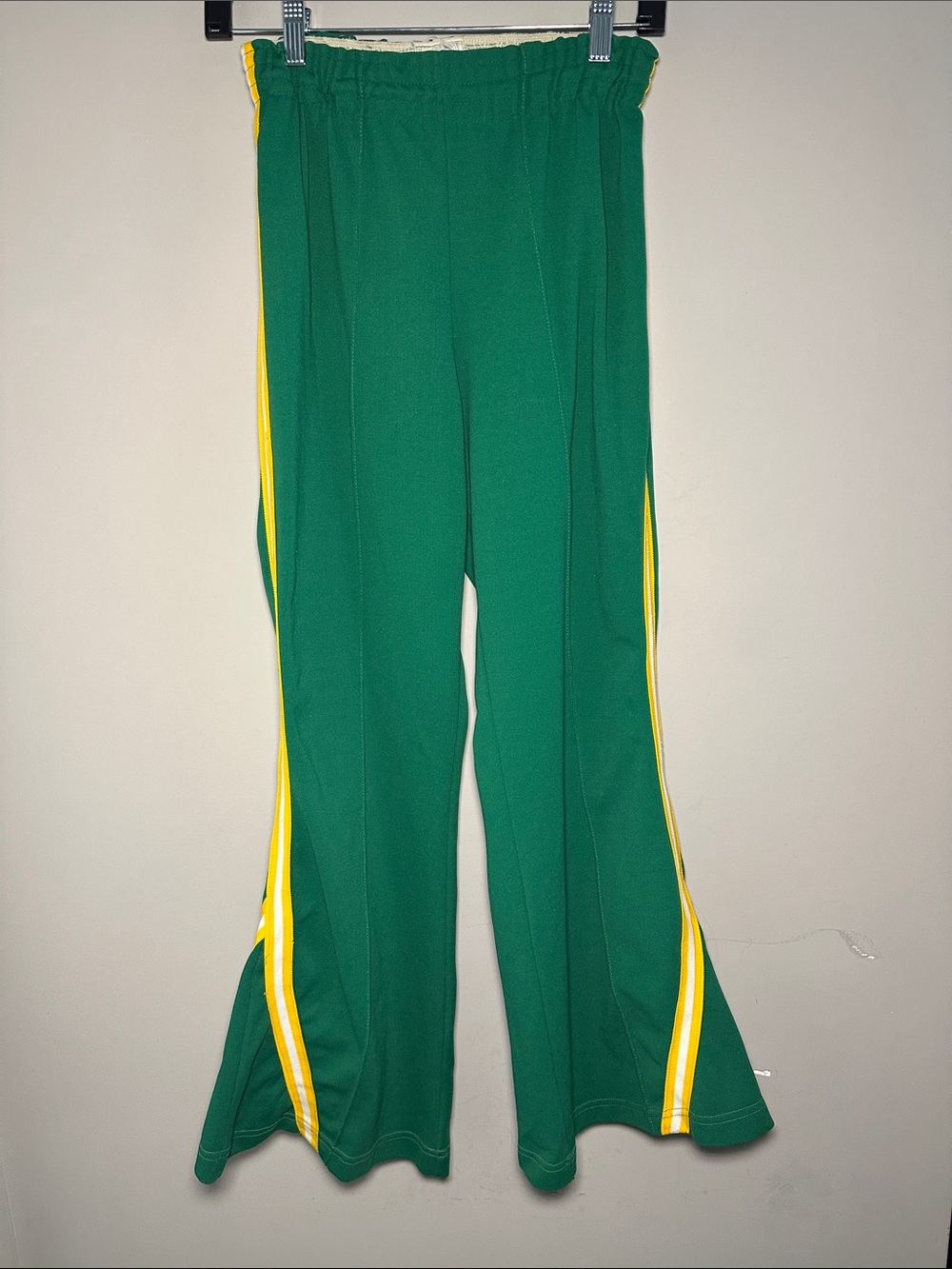 Champion vintage 60s/70s flare Track Pants with Yellow Trim